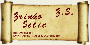 Zrinko Selić vizit kartica